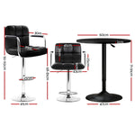 Bar Table and Stools Set Dining Desk Kitchen Chairs Cafe Pub
