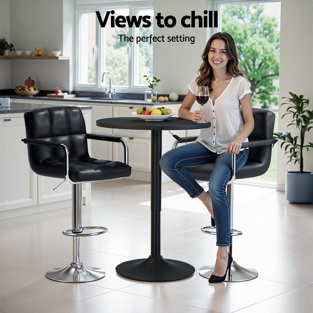 Bar Table and Stools Set Dining Desk Kitchen Chairs Cafe Pub