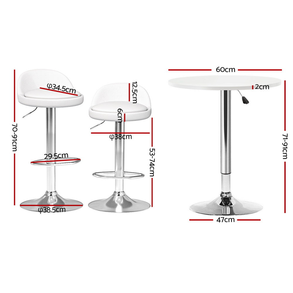 Dining Bar Table and Stools Set Kitchen Chairs Cafe Pub Furniture Set