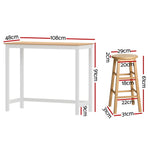 Bar Table and Stools Set Dining Desk Kitchen Chairs Cafe Pub
