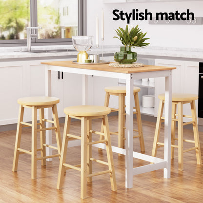 Bar Table and Stools Set Dining Desk Kitchen Chairs Cafe Pub