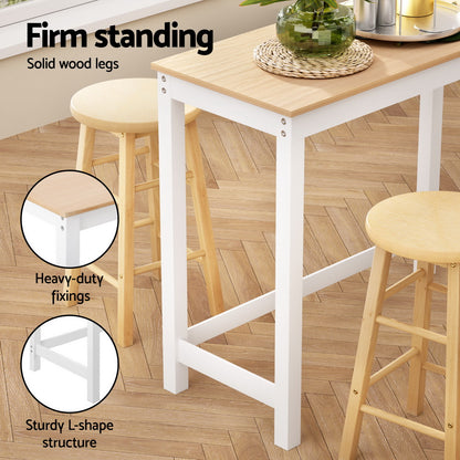 Bar Table and Stools Set Dining Desk Kitchen Chairs Cafe Pub