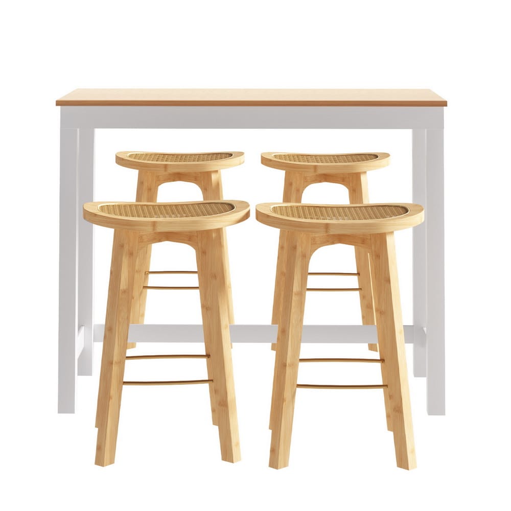 Rattan Bar Table Set 108x48x91cm