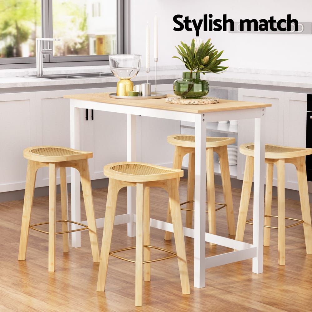 Rattan Bar Table Set 108x48x91cm