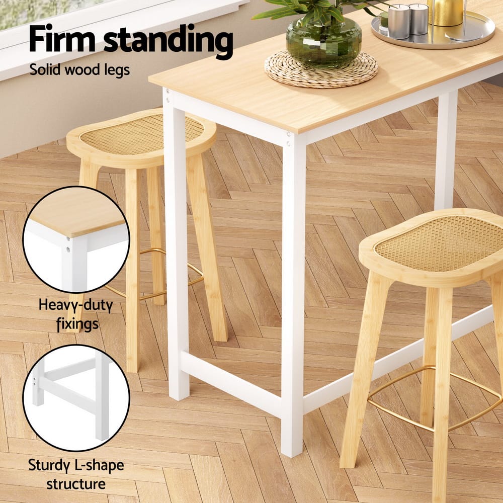 Rattan Bar Table Set 108x48x91cm