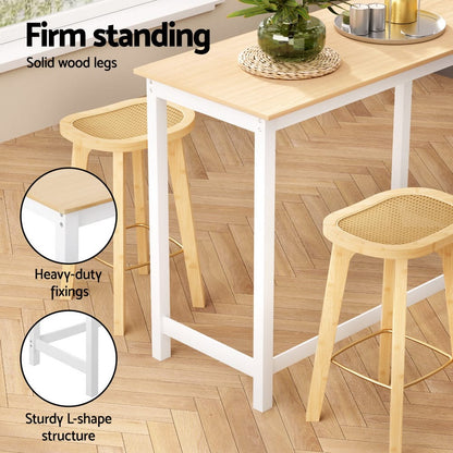 Rattan Bar Table Set 108x48x91cm