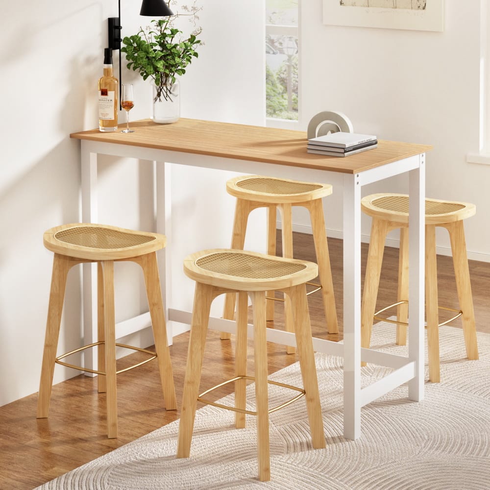 Rattan Bar Table Set 108x48x91cm