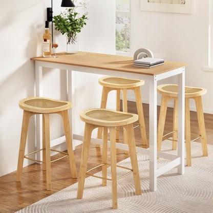 Rattan Bar Table Set 108x48x91cm
