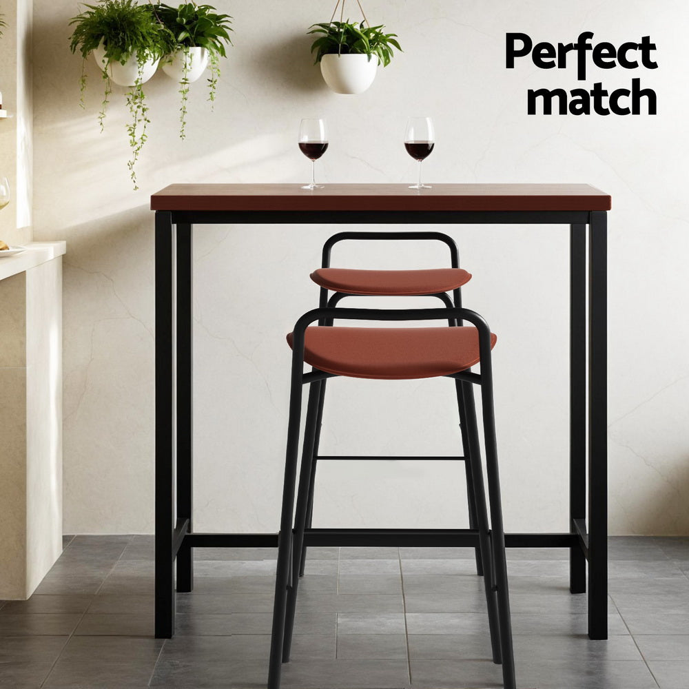 Bar Table and Stools Set Dining Desk Kitchen Chairs Cafe Pub