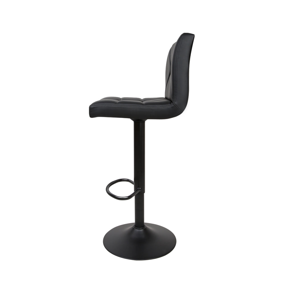 2X Bar Stools Kitchen Dining Chairs Gas Lift Stool Leather Black