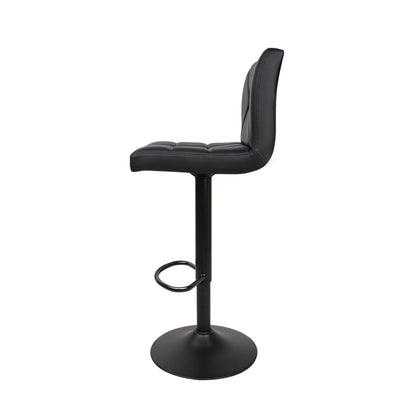 2X Bar Stools Kitchen Dining Chairs Gas Lift Stool Leather Black