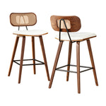 Bar Stools Kitchen Counter Rattan Chairs PU Leather Padding