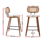 Bar Stools Kitchen Counter Rattan Chairs PU Leather Padding