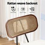 Bar Stools Kitchen Counter Rattan Chairs PU Leather Padding
