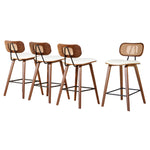 Bar Stools Kitchen Counter Rattan Chairs PU Leather Padding