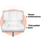 4X Bar Stools Gas Lift Leather Padded White