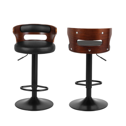 2X Bar Stools Gas Lift Leather