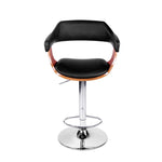 Bar Stools Gas Lift Leather W/Armrest Black