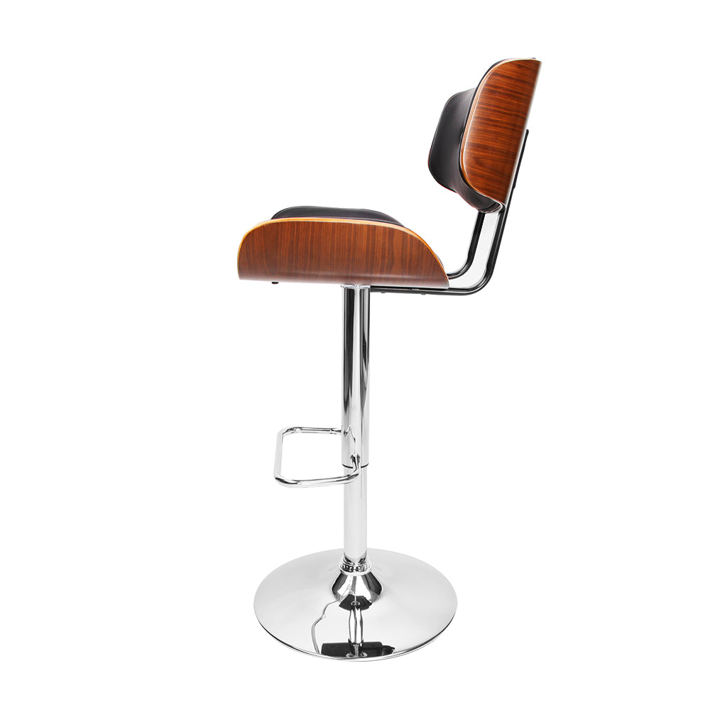Bar Stools Gas Lift Leather Black
