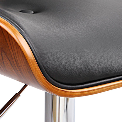 Bar Stools Gas Lift Leather Black