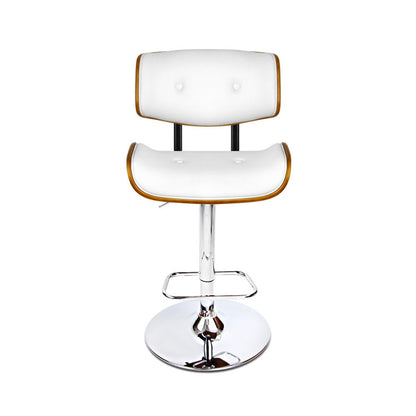 Bar Stools Gas Lift Leather White