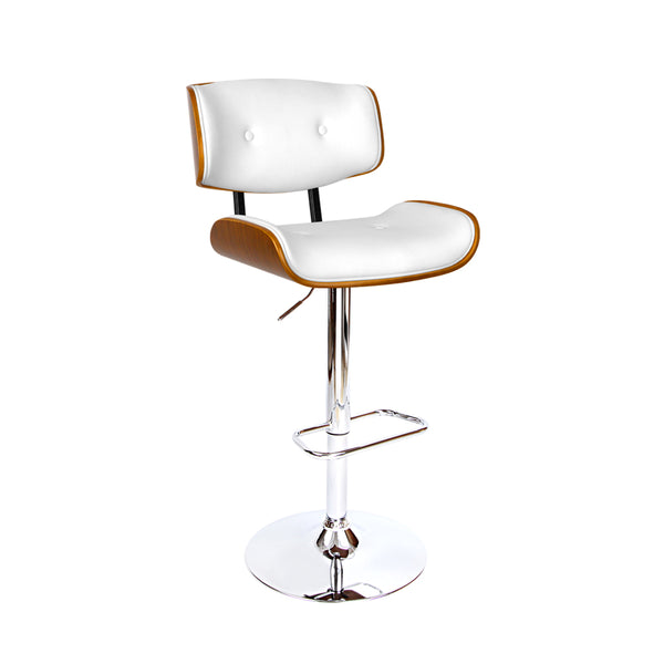  Bar Stools Gas Lift Leather White