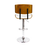 Wooden Gas Lift  Bar Stools - White
