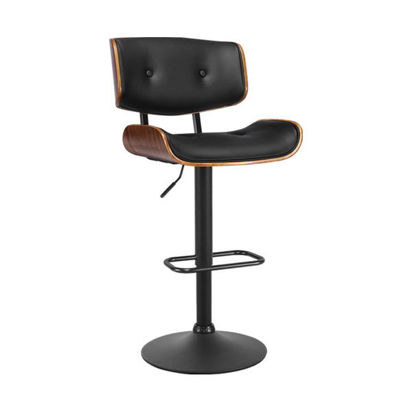  Bar Stools Gas Lift Leather All Black