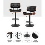 Kitchen Bar Stool Gas Lift Stool Chairs Swivel Barstool Leather Black x1