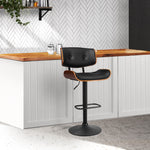 Kitchen Bar Stool Gas Lift Stool Chairs Swivel Barstool Leather Black x1