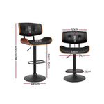 4X Bar Stools Gas Lift Leather All Black
