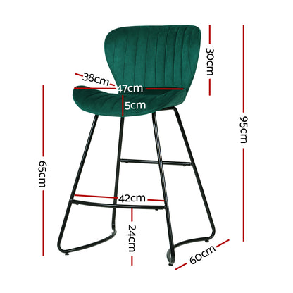 Bar Stools Kitchen Stool Velvet Dining Chairs Green Barstool Chair Metal