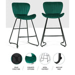 Bar Stools Kitchen Stool Velvet Dining Chairs Green Barstool Chair Metal