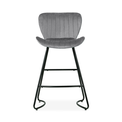Bar Stools Kitchen Stool Velvet Dining Chairs Grey Barstool Chair Metal