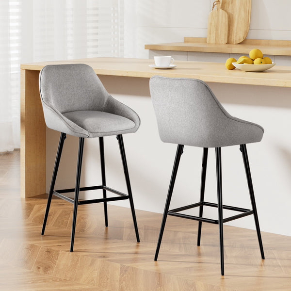  Bar Stools Upholstered Stool Counter Seat Kitchen Dining Chairs
