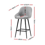 Bar Stools Upholstered Stool Counter Seat Kitchen Dining Chairs