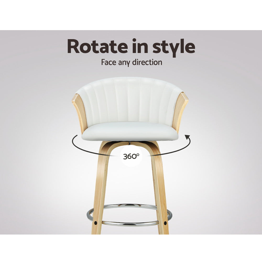 Bar Stools Kitchen Leather Barstools Swivel Counter Chairs X2