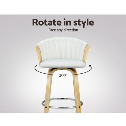 Bar Stools Kitchen Leather Barstools Swivel Counter Chairs X2