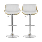 2x Bar Stools Adjustable Leather Chairs