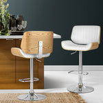 2x Bar Stools Adjustable Leather Chairs