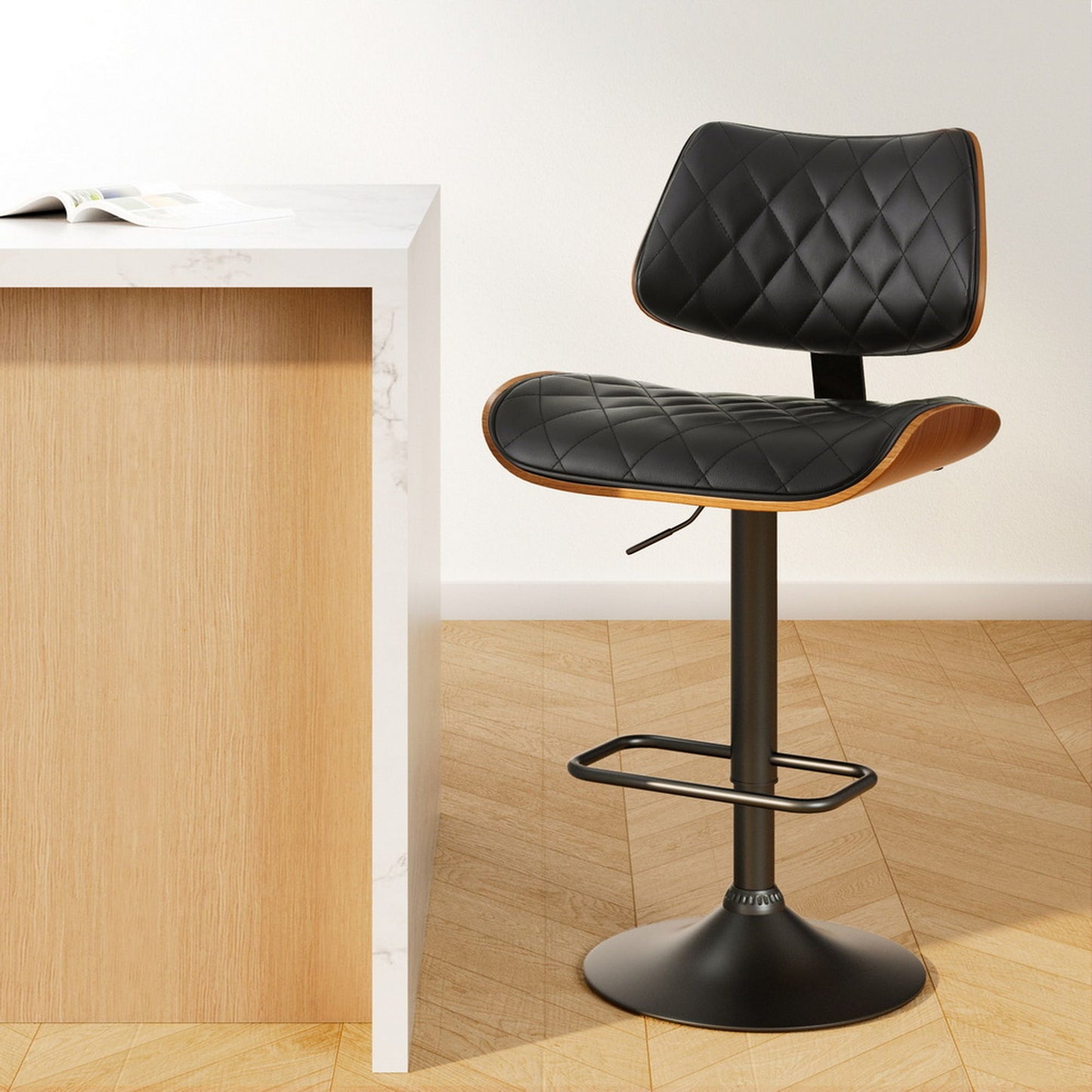Bar Stools Kitchen Dining Chairs Gas Lift Stool Wooden Leather