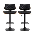 2x/4x Leather Bar Stools Gas Lift Design Black/White