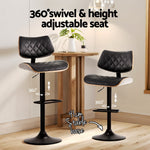 2x/4x Leather Bar Stools Gas Lift Design Black/White