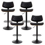 2x/4x Leather Bar Stools Gas Lift Design Black/White