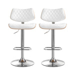 2x/4x Leather Bar Stools Gas Lift Design Black/White