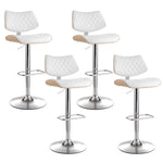 2x/4x Leather Bar Stools Gas Lift Design Black/White