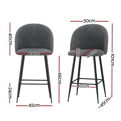 Bar Stools Kitchen Counter Barstools Sherpa Metal Chairs X2