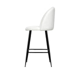 Set Of 2 Bar Stools Kitchen Dining Chair Stool White Chairs Sherpa Boucle