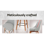 2X Bar Stools Swivel Seat Wooden Grey