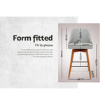 4X Bar Stools Swivel Seat Wooden Grey